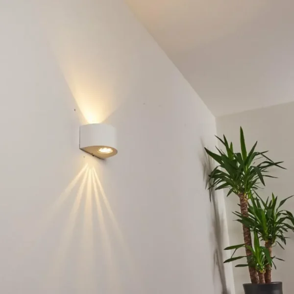 hofstein Applique murale d'extérieur Windhoek LED Blanc, 2 lumières* Lampes Modernes