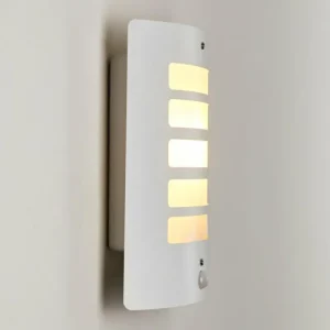 hofstein Applique murale d'extérieur Alslev Blanc, 1 lumière, Détecteur de mouvement* Lampes Modernes