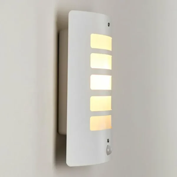 hofstein Applique murale d'extérieur Alslev Blanc, 1 lumière, Détecteur de mouvement* Lampes Modernes