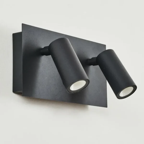 hofstein Applique murale d'extérieur Saeter LED Noir, 2 lumières, Détecteur de mouvement* Lampes Modernes