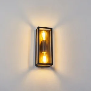 hofstein Applique murale d'extérieur Caudry Noir, 2 lumières* Lampes Modernes