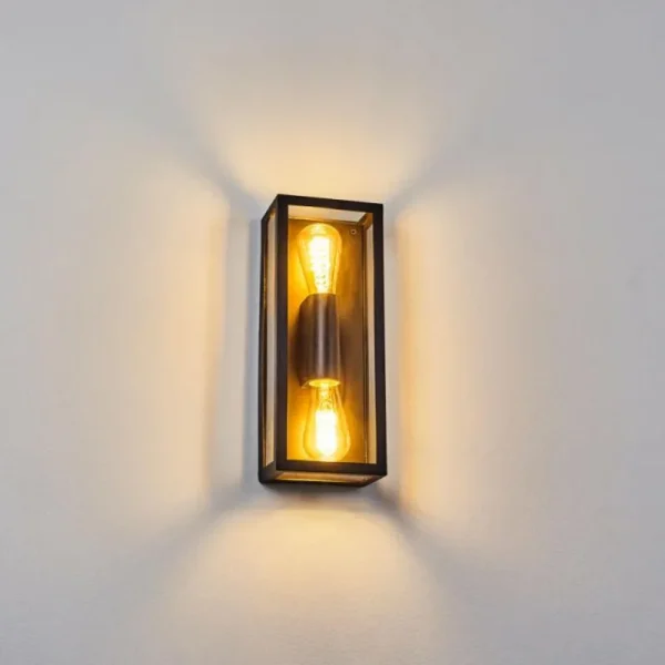 hofstein Applique murale d'extérieur Caudry Noir, 2 lumières* Lampes Modernes