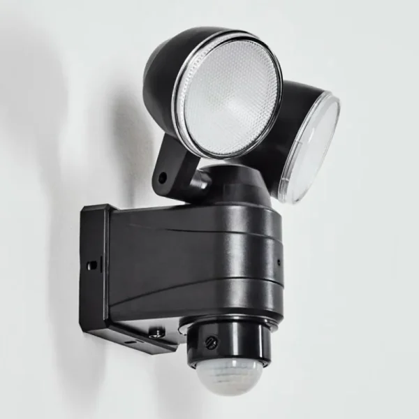 hofstein Applique murale d'extérieur Anyarhwi LED Noir, 2 lumières, Détecteur de mouvement* Lampes Modernes