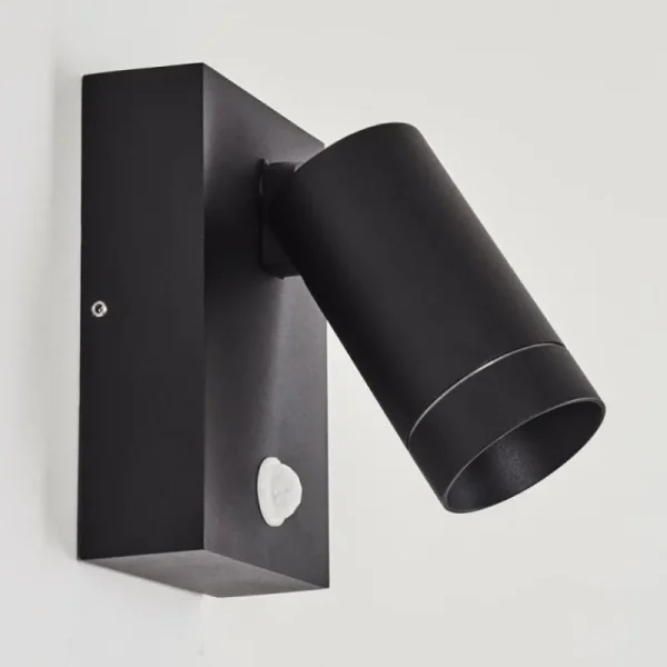 hofstein Applique murale d'extérieur Hakamken Noir, 1 lumière, Détecteur de mouvement* Lampes Modernes
