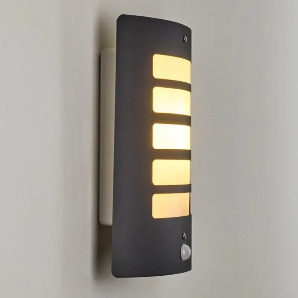 hofstein Applique murale d'extérieur Alslev Anthracite, 1 lumière, Détecteur de mouvement* Lampes Modernes