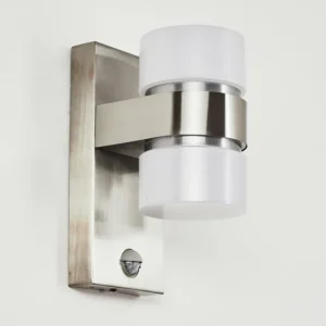 hofstein Applique murale d'extérieur Tiarp LED Nickel mat, 2 lumières, Détecteur de mouvement* Lampes Modernes