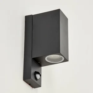 hofstein Applique murale d'extérieur Kingstown Anthracite, Transparent, 2 lumières, Détecteur de mouvement* Lampes Modernes