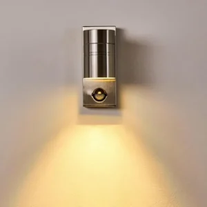hofstein Applique murale d'extérieur Froslev LED Chrome, 1 lumière, Détecteur de mouvement* Lampes Modernes