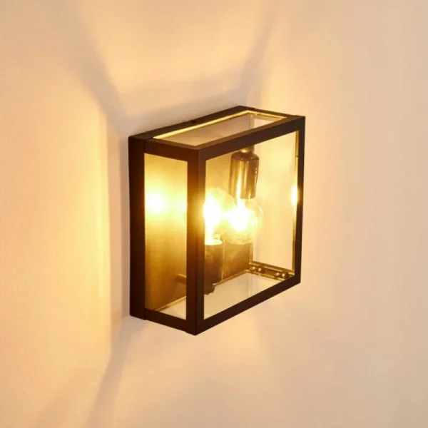 hofstein Applique murale d'extérieur Caudry Noir, 2 lumières* Lampes Modernes