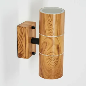 hofstein Applique murale d'extérieur Tenvik Brun, Couleur bois, Noir, 2 lumières* Lampes Modernes