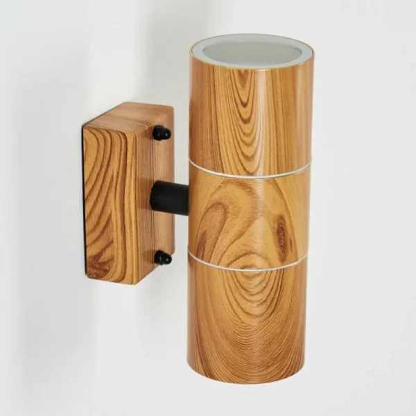 hofstein Applique murale d'extérieur Tenvik Brun, Couleur bois, Noir, 2 lumières* Lampes Modernes
