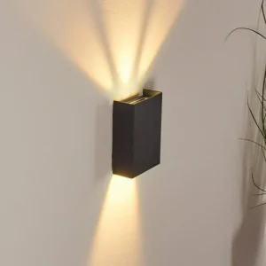 hofstein Applique murale d'extérieur Benin LED Noir, 2 lumières* Lampes Modernes