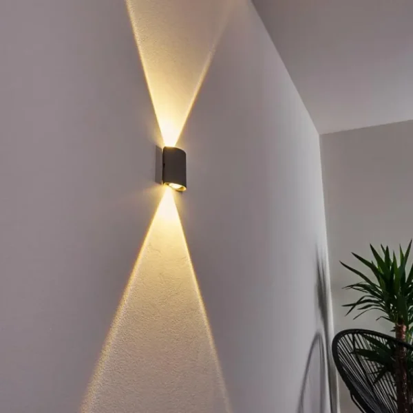 hofstein Applique murale d'extérieur Abaiang LED Gris, 1 lumière* Lampes Modernes