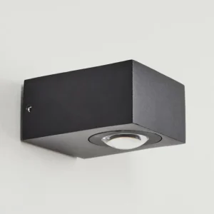 hofstein Applique murale d'extérieur Curvel LED Noir, 2 lumières* Lampes Modernes
