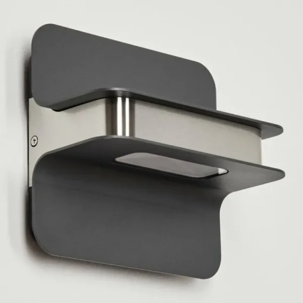 hofstein Applique murale d'extérieur Blanchard LED Nickel mat, Noir, 1 lumière* Lampes Modernes