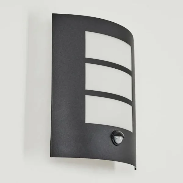 hofstein Applique murale d'extérieur Matilau Noir, Blanc, 1 lumière, Détecteur de mouvement* Lampes Modernes