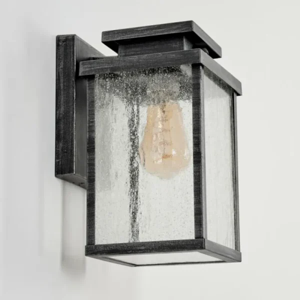hofstein Applique murale d'extérieur Tieva Noir, Argenté, 1 lumière, Détecteur de mouvement* Lampes Modernes
