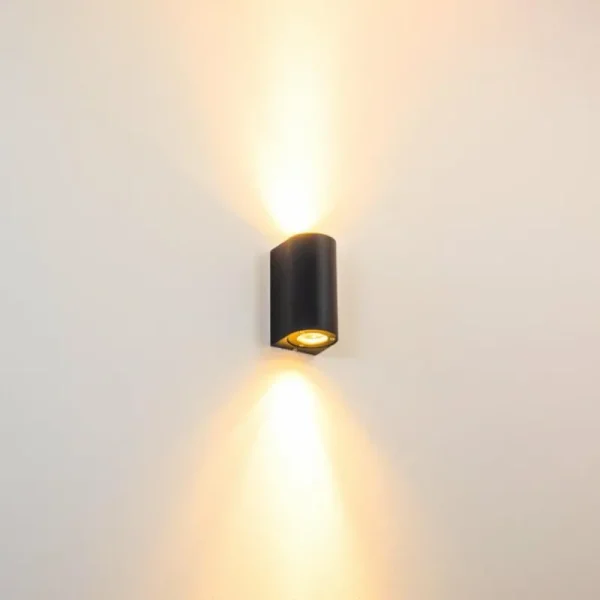 hofstein Applique murale d'extérieur Boda Noir, 2 lumières* Lampes Modernes
