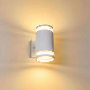 hofstein Applique murale d'extérieur Macoupin Blanc, 2 lumières* Lampes Modernes