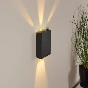 hofstein Applique murale d'extérieur Benin LED Noir, 2 lumières* Lampes Modernes