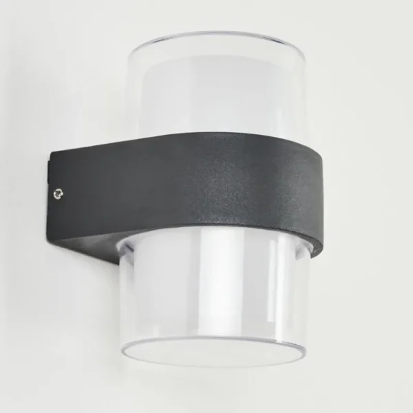 hofstein Applique murale d'extérieur Cesta LED Noir, 2 lumières* Lampes Modernes
