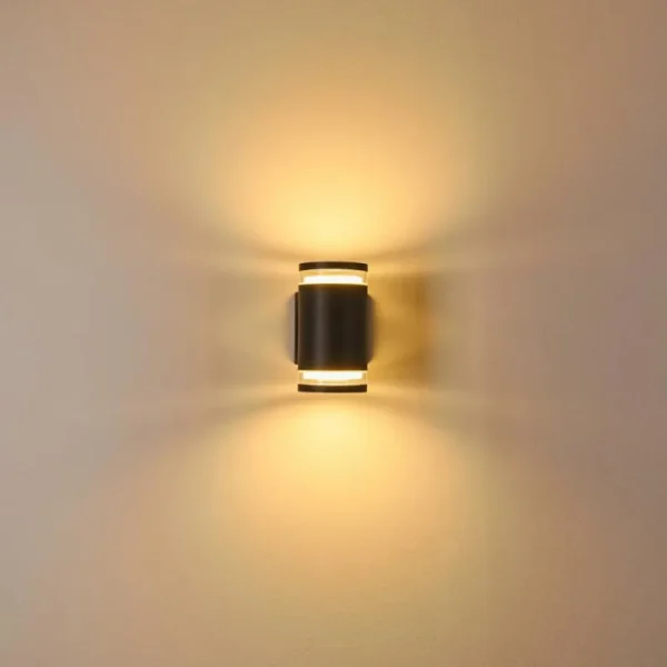 hofstein Applique murale d'extérieur Macoupin Noir, 2 lumières* Lampes Modernes