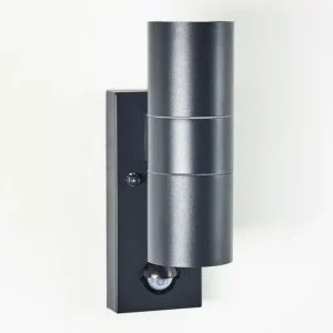 hofstein Applique murale d'extérieur Brachy Gris, 2 lumières, Détecteur de mouvement* Lampes Modernes