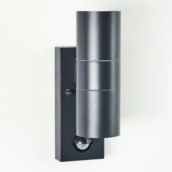 hofstein Applique murale d'extérieur Brachy Gris, 2 lumières, Détecteur de mouvement* Lampes Modernes