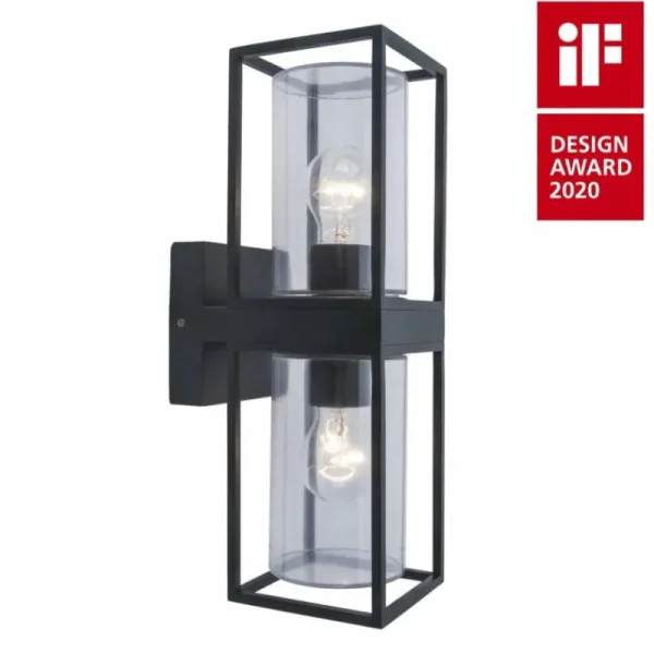Luminaires Lutec Applique murale d'extérieur Lutec Flair Anthracite, 2 lumières* Lampes En Verre