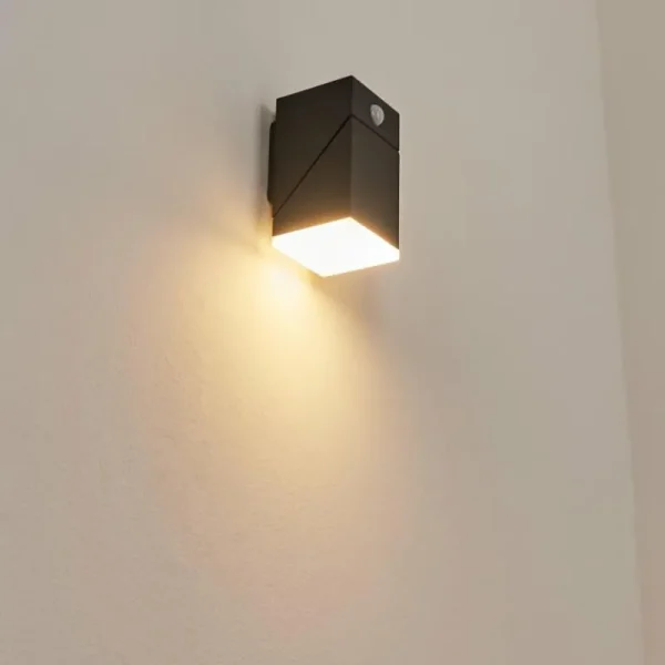hofstein Applique murale d'extérieur Toogong LED Anthracite, 1 lumière, Détecteur de mouvement* Lampes Modernes