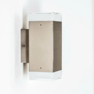 hofstein Applique murale d'extérieur Tibor LED Acier inoxydable, 2 lumières* Lampes Modernes