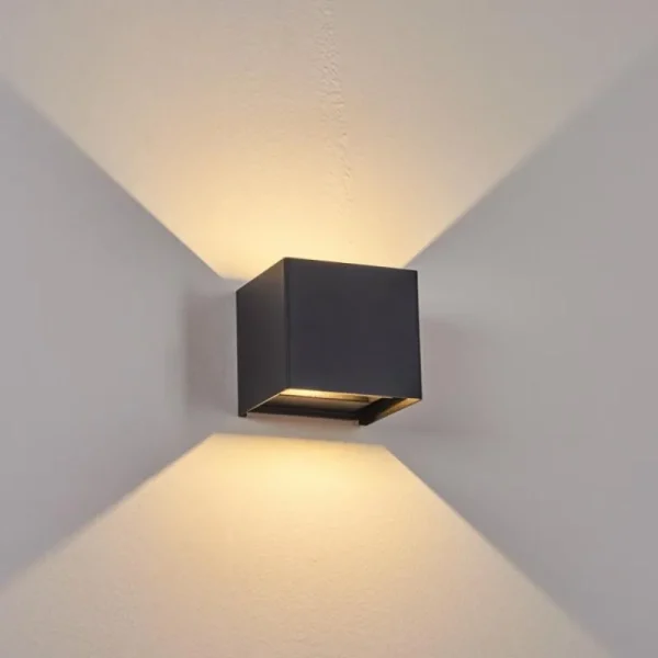 hofstein Applique murale d'extérieur Everton LED Noir, 2 lumières* Lampes Modernes