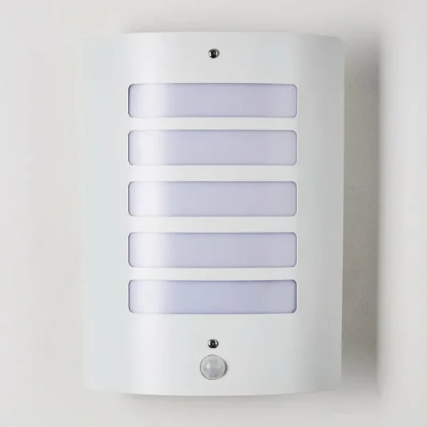 hofstein Applique murale d'extérieur Alslev Blanc, 1 lumière, Détecteur de mouvement* Lampes Modernes