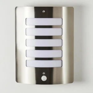 hofstein Applique murale d'extérieur Alslev Acier inoxydable, 1 lumière, Détecteur de mouvement* Lampes Modernes