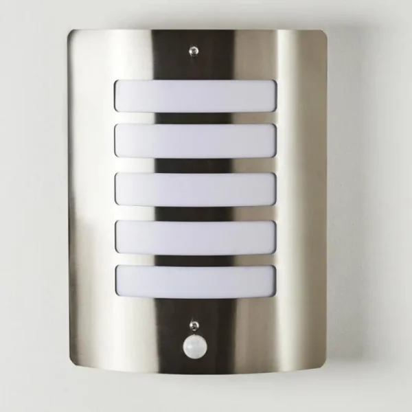 hofstein Applique murale d'extérieur Alslev Acier inoxydable, 1 lumière, Détecteur de mouvement* Lampes Modernes