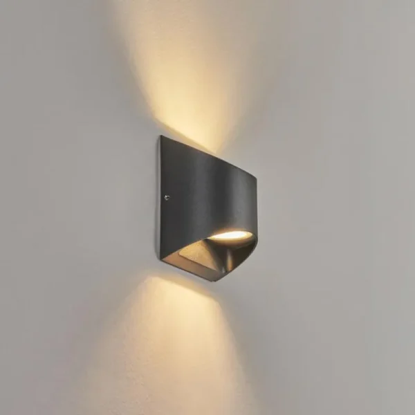 hofstein Applique murale d'extérieur Suriyaco LED Noir, 2 lumières* Lampes Modernes