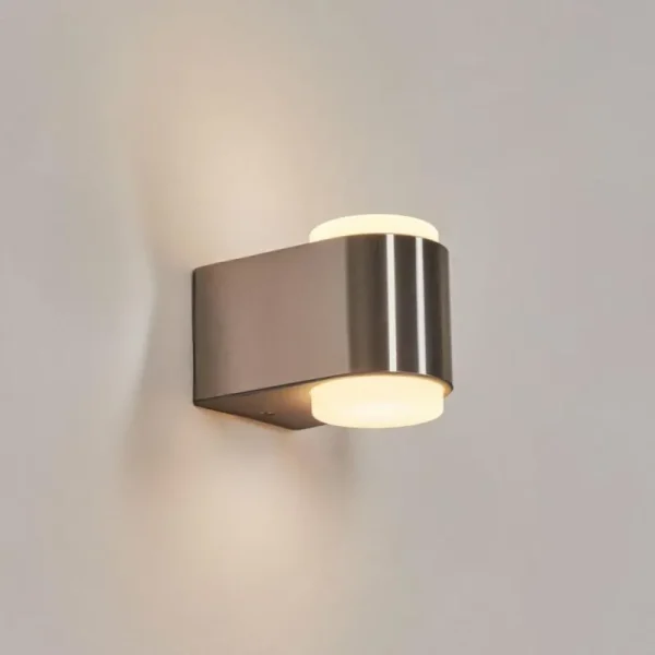 hofstein Applique murale d'extérieur Fanshawe LED Nickel mat, 2 lumières* Lampes Modernes