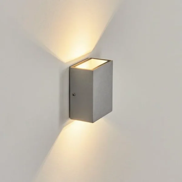 hofstein Applique murale d'extérieur Casmilo LED Argenté, 2 lumières* Lampes Modernes