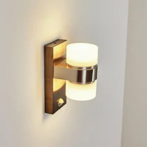 hofstein Applique murale d'extérieur Tiarp LED Nickel mat, 2 lumières, Détecteur de mouvement* Lampes Modernes