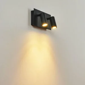 hofstein Applique murale d'extérieur Saeter LED Noir, 2 lumières* Lampes Modernes