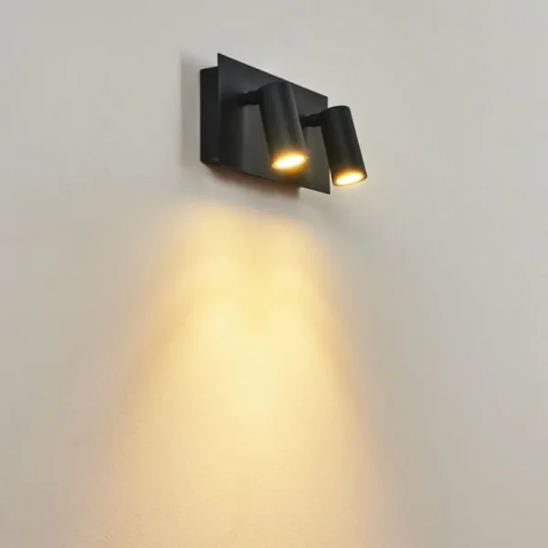 hofstein Applique murale d'extérieur Saeter LED Noir, 2 lumières* Lampes Modernes