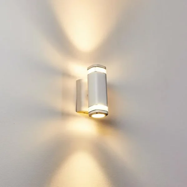 hofstein Applique murale d'extérieur Corneda Blanc, 2 lumières* Lampes Modernes