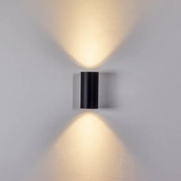 hofstein Applique murale d'extérieur Boda Noir, 2 lumières* Lampes Modernes