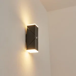 hofstein Applique murale d'extérieur Toogong LED Anthracite, 2 lumières, Détecteur de mouvement* Lampes Modernes
