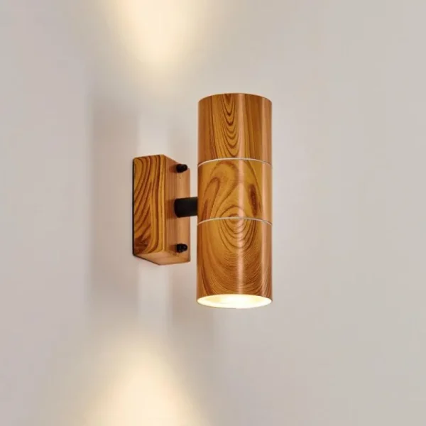 hofstein Applique murale d'extérieur Tenvik Brun, Couleur bois, Noir, 2 lumières* Lampes Modernes