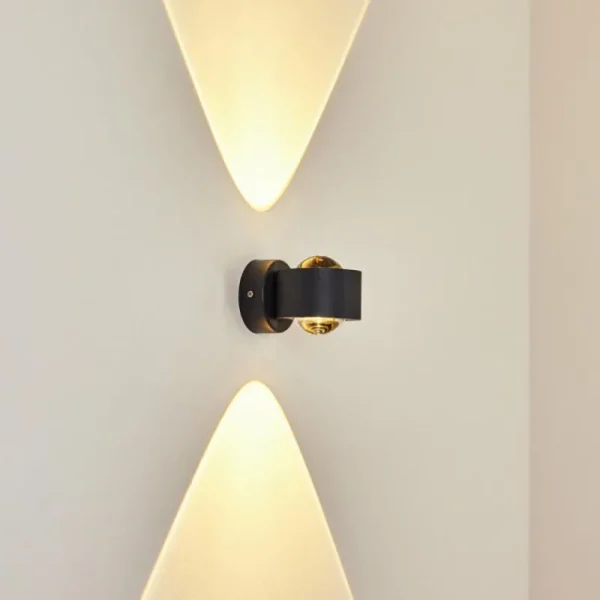 hofstein Applique murale d'extérieur Andersro LED Noir, 2 lumières* Lampes Modernes