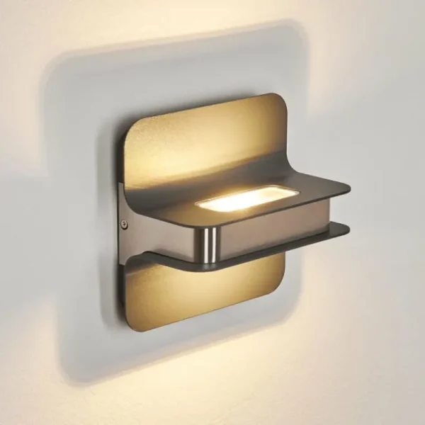 hofstein Applique murale d'extérieur Blanchard LED Nickel mat, Noir, 1 lumière* Lampes Modernes