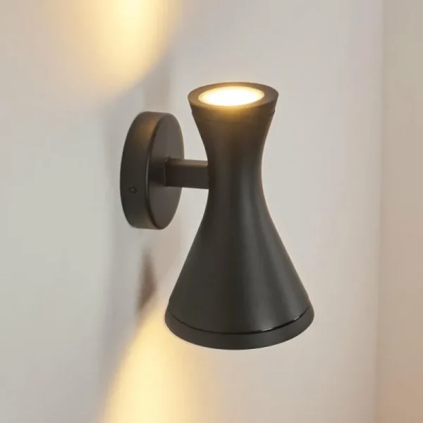 hofstein Applique murale d'extérieur Verberie Noir, 2 lumières* Lampes Modernes