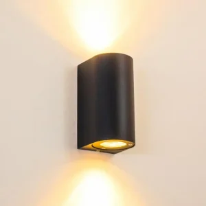 hofstein Applique murale d'extérieur Boda Noir, 2 lumières* Lampes Modernes
