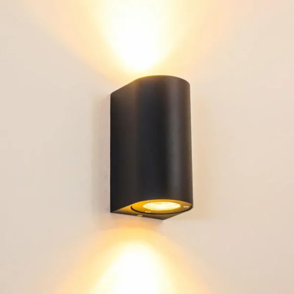 hofstein Applique murale d'extérieur Boda Noir, 2 lumières* Lampes Modernes